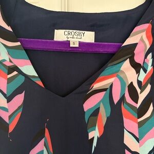 Crosby Multicolor Feather Print Mini Dress